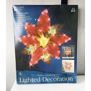 Holiday Time Lighted Holly Indoor/Outdoor 22” Christmas Decoration in Box
